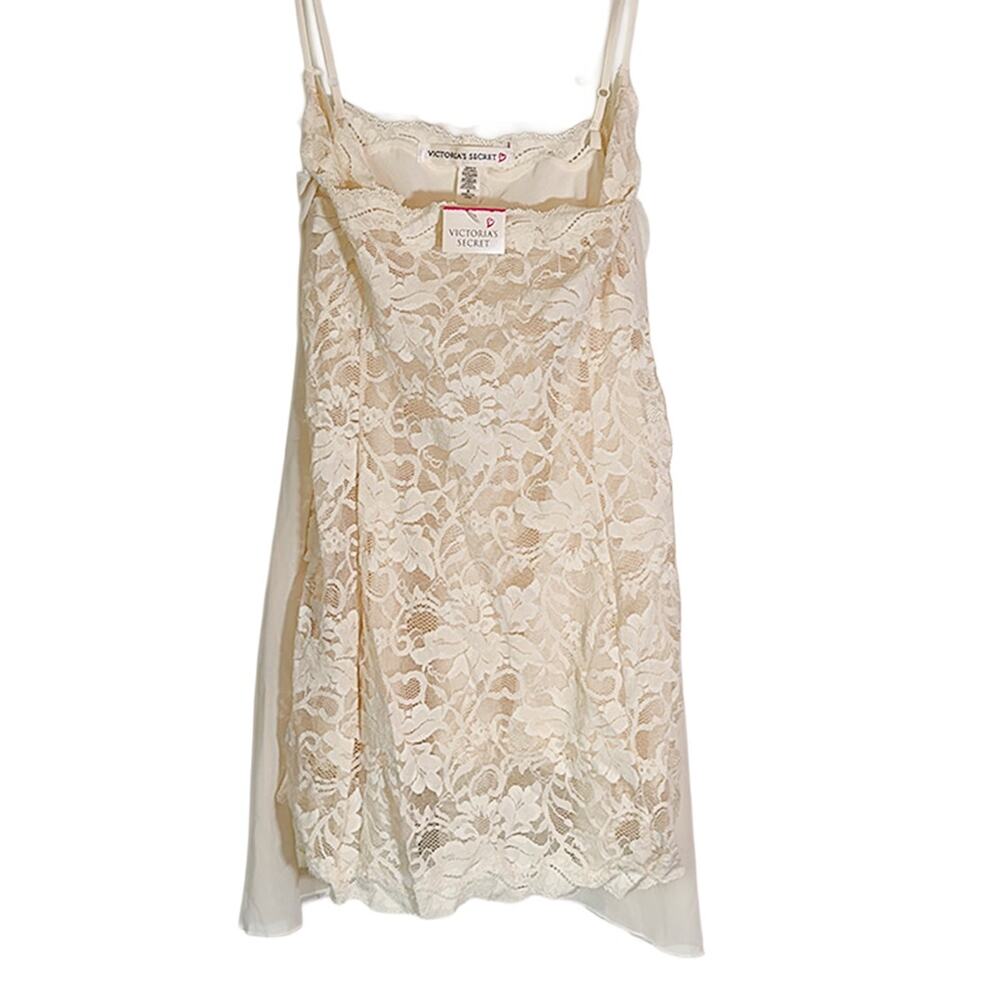 Vintage 90s Victoria's Secret Cream 2-Piece Layered Babydoll Lingerie Medium NWT